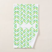 Neon Green Blätter - Fraktal Art, Badhandtuch Set (Handtuch)