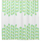 Neon Green Blätter - Fraktal Art, Duschvorhang (Vorderseite)