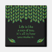 Neon green Blätter - Fraktal Art, irisches Sprichw Magnet (Vorne)