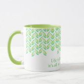 Neon green Blätter - Fraktal Art, irisches Sprichw Tasse (Links)