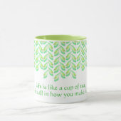 Neon green Blätter - Fraktal Art, irisches Sprichw Tasse (Zentrum)