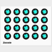 Neon Green Blue Kleeblatt Stickers (Blatt)
