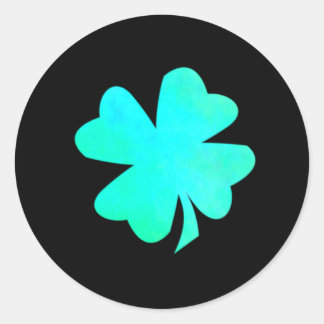 Neon Green Blue Kleeblatt Stickers