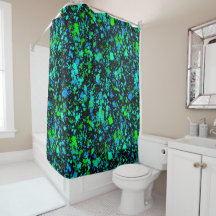 Neon Green Blue Paint Spritzer Retro