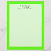 Neon Green Briefbogen (Vorderseite)