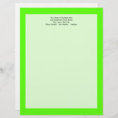 Neon Green Briefbogen (Vorne/Hinten)
