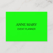 Neon Green Bright Colorful Modern Event Planner Visitenkarte (Vorderseite)