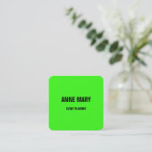 Neon Green Bright Colorful Wedding Event Planner2 Quadratische Visitenkarte (Stehend Vorderseite)