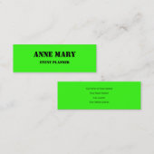 Neon Green Bright Colorful Wedding Event Planner Mini Visitenkarte (Vorne/Hinten)