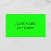 Neon Green Bright Colorful Wedding Event Planner Visitenkarte (Vorderseite)