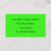 Neon Green Bright Colorful Wedding Makeup Artist Visitenkarte (Rückseite)