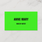 Neon Green Bright Colorful Wedding Makeup Artist Visitenkarte (Vorderseite)
