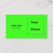 Neon Green Bright farbenfrohe Foto Name Cool Visitenkarte (Vorderseite)