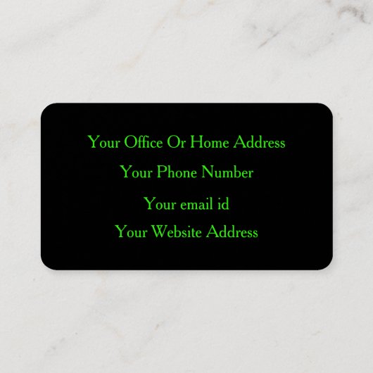 Neon Green Bright Script Makeup Artist Salon 2024 Visitenkarte (Rückseite)