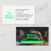 Neon Green Burger Foto Restaurant Koch Food Visitenkarte (Vorne/Hinten)