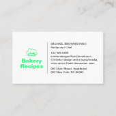 Neon Green Burger Foto Restaurant Koch Food Visitenkarte (Vorderseite)