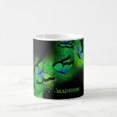 Neon Green Butterflies Kaffeetasse (Mittel)