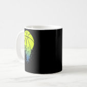 Neon Green Bysketbyll Urbyn Graphic desintegration Kaffeetasse (Vorderseite Links)