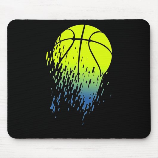 Neon Green Bysketbyll Urbyn Graphic desintegration Mousepad (Vorne)