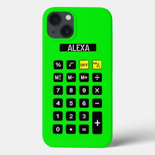 Neon Green Calculator mit Keypad Case-Mate iPhone Hülle (Rückseite)