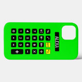 Neon Green Calculator mit Keypad Case-Mate iPhone Hülle (Rückseite (Horizontal))