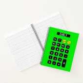 Neon Green Calculator mit Name Notizblock (Innenseite)