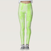 Neon Green Camouflage Inspiriert Abstrakte Legging Leggings (Vorderseite)