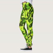 Neon Green Camouflage Pattern Gym Yoga Leggings (Links)