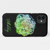 Neon Green Carnation Blume mit Ihrem Namen Case-Mate iPhone Hülle (Rückseite (Horizontal))
