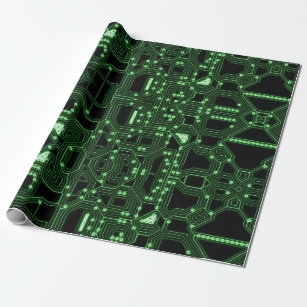 Neon Green Circuit Board   Benutzerdefiniert Geschenkpapier