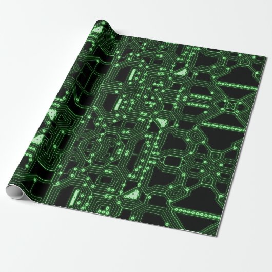 Neon Green Circuit Board | Benutzerdefiniert Geschenkpapier (Ungerollt)