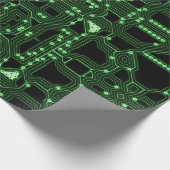Neon Green Circuit Board | Benutzerdefiniert Geschenkpapier (Ecke)
