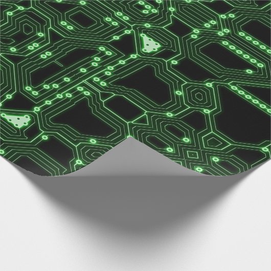 Neon Green Circuit Board | Benutzerdefiniert Geschenkpapier (Ecke)