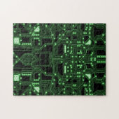 Neon Green Circuit Board | Herausforderung Puzzle (Horizontal)