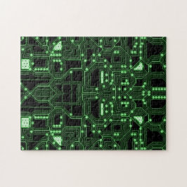 Neon Green Circuit Board | Herausforderung Puzzle