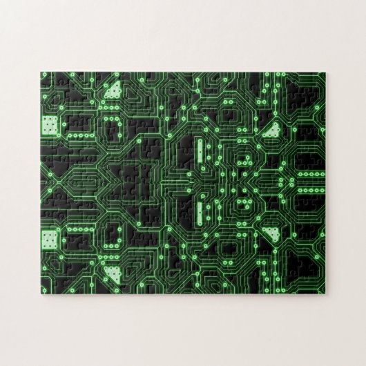 Neon Green Circuit Board | Herausforderung Puzzle (Horizontal)