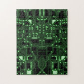 Neon Green Circuit Board | Herausforderung Puzzle (Vertikal)