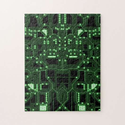 Neon Green Circuit Board | Herausforderung Puzzle (Vertikal)