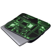 Neon Green Circuit Board | PERSONALISIERT Laptopschutzhülle (Vorne Knopf)