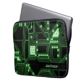 Neon Green Circuit Board | PERSONALISIERT Laptopschutzhülle (Vorderseite Links)
