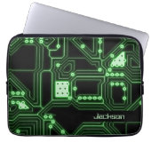 Neon Green Circuit Board | PERSONALISIERT Laptopschutzhülle (Vorderseite)