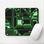 Neon Green Circuit Board | PERSONALISIERT Mousepad (Mit Mouse)