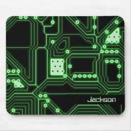Neon Green Circuit Board | PERSONALISIERT Mousepad