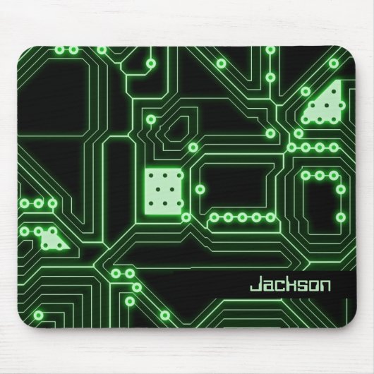 Neon Green Circuit Board | PERSONALISIERT Mousepad (Vorne)