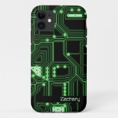 Neon Green Circuit Board | Personalisierter Fall Case-Mate iPhone Hülle (Rückseite)