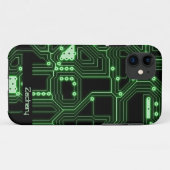 Neon Green Circuit Board | Personalisierter Fall Case-Mate iPhone Hülle (Rückseite (Horizontal))
