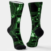 Neon Green Circuit Board Socken (Gewinkelt)