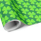 Neon Green Clover Musterpapier Geschenkpapier (Rolleneckpunkt)