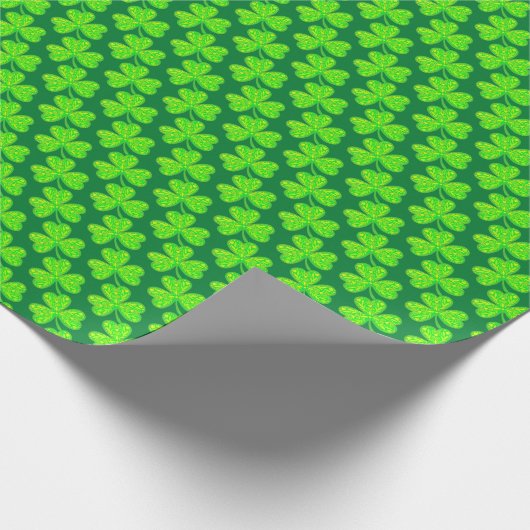 Neon Green Clover Musterpapier Geschenkpapier (Ecke)