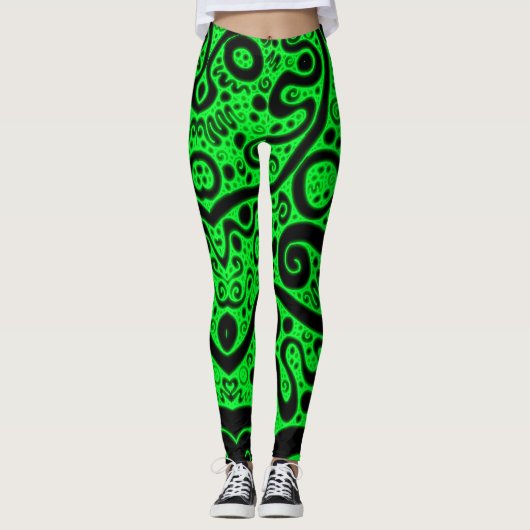 Neon Green Coils Leggings (Vorderseite)
